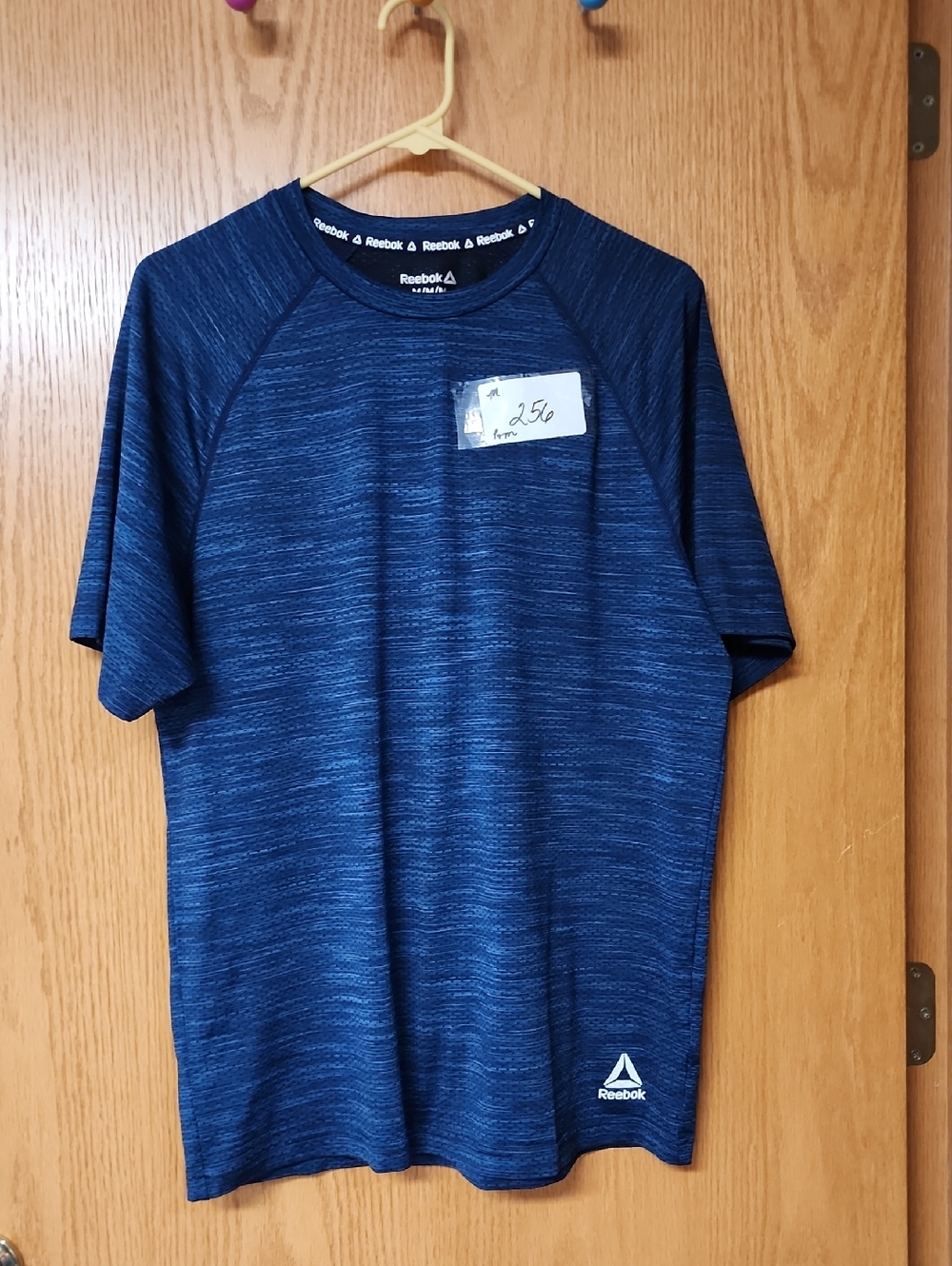 Reebok Men's Heathered Navy Short-Sleeve Training Tee M number 256